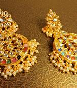 Maharani Navratna Pearl Designer Traditional Jhumki