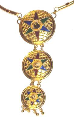 Handmade Indian Assamese Jewellery 3 Pc. Japi Set 3