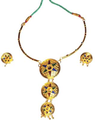 Handmade Indian Assamese Jewellery 3 Pc. Japi Set 4