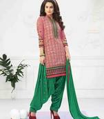 ORANGE embroidered chanderi semi_stitched salwar