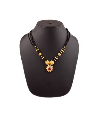 Fancy Saaj Ghat Manchali 24K Gold Plated Alloy Mangalsutra 1
