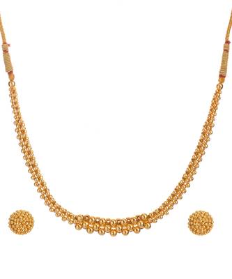 Utarband Tushi 24K Gold Plated Alloy Necklace And Earring Set 3