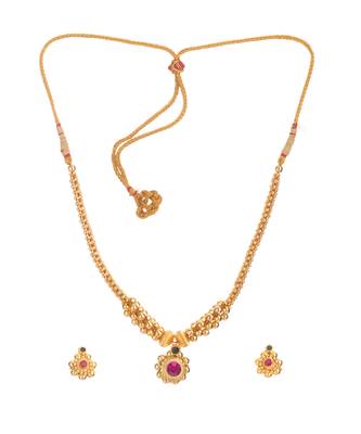 Jijamata Thushi 24K Gold Plated Alloy Necklace And Earring Set 3