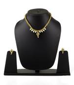 Half Jhaler Moti Thushi 24K Gold Plated Alloy Necklace And Earring Set