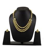 Jav Mani Triveni Haar 24K Gold Plated Alloy Necklace And Earring Set