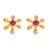 Five Pandal Jav Mani Haar 24K Gold Plated Alloy Necklace and Earring Set