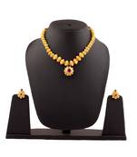 Alter Net Jav Mani Haar 24K Gold Plated Alloy Necklace and Earring Set