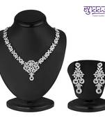 Sukkhi Classy Rhodium plated AD Stone Necklace Set