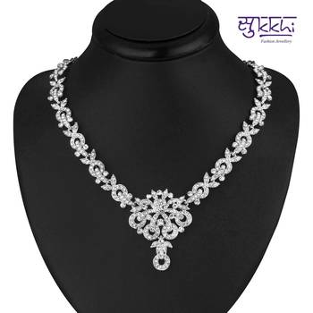 Sukkhi Classy Rhodium plated AD Stone Necklace Set 2
