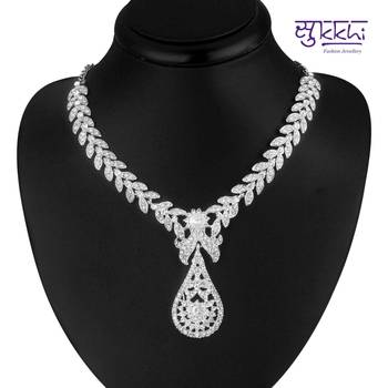Sukkhi Pleasing Rhodium plated AD Stone Necklace Set 2