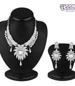 Sukkhi Ritzzy Rhodium plated AD Stone Necklace Set