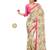 Multicolour printed crepe saree with blouse