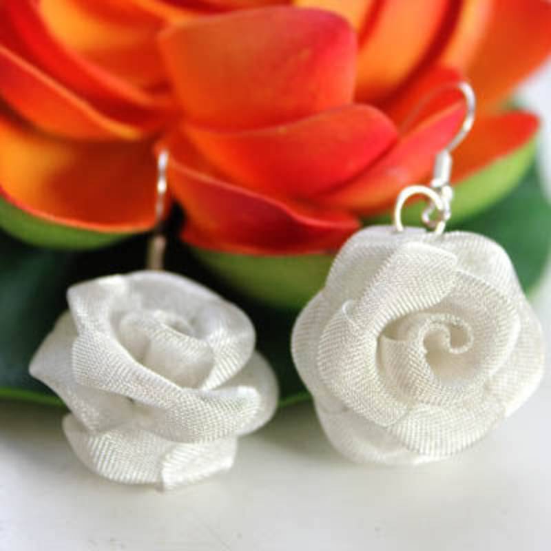 Silver Rose Earring