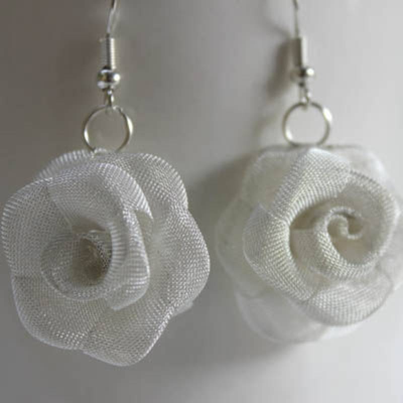 Silver Rose Earring