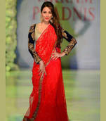 Malaika Arora Red Fancy Designer Saree