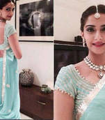 Sonam Kapoor Sky blue Fancy Designer Saree
