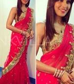 Bipasha Basu Red fancy Designer Saree