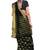 Black and Gold plain Cotton Silk saree with blouse
