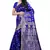 Blue plain Banarasi Silk saree with blouse