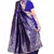 Blue plain Banarasi Silk saree with blouse