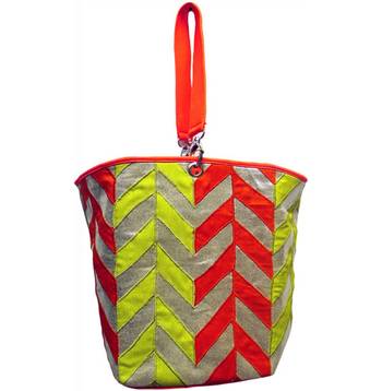Leather With Multi Patch Work Bag 1