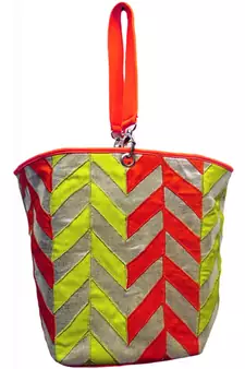 Leather With Multi Patch Work Bag