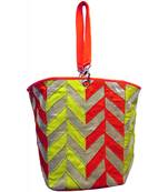 Leather With Multi Patch Work Bag