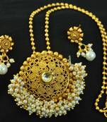 Hand Crafted Gold Plated Pendant set with Chain