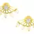 Flower Pearl American Diamond CZ  Gold Plated Dangling Earring for Women
