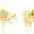 Flower Pearl American Diamond CZ  Gold Plated Dangling Earring for Women