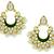 Chaand Bali Green Enamel Meenakari Gold Plated Pearl Jhumki Earring for Women