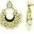 Chaand Bali Green Enamel Meenakari Gold Plated Pearl Jhumki Earring for Women