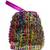 Jute With Multi Colour Furr Work Bag