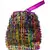 Jute With Multi Colour Furr Work Bag