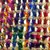 Jute With Multi Colour Furr Work Bag