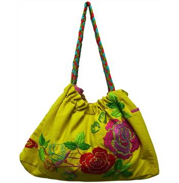 Rose Flowermachine Embroidery Work Bag 1