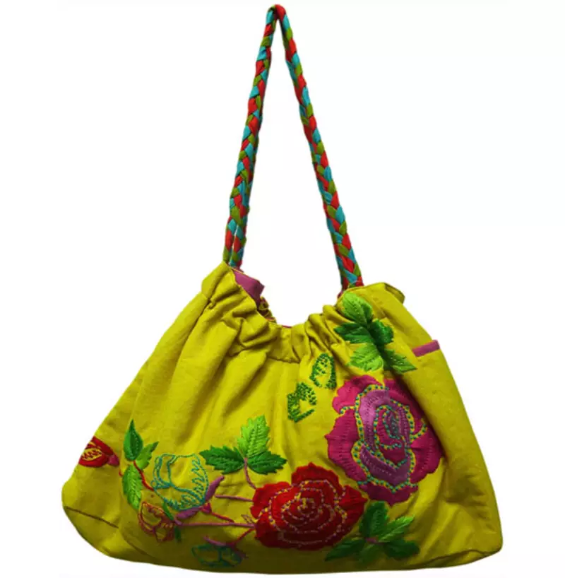 Rose Flowermachine Embroidery Work Bag