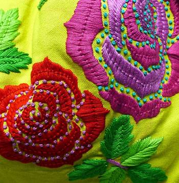 Rose Flowermachine Embroidery Work Bag 3