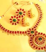 Multicolour Polki Kempu Necklace Set