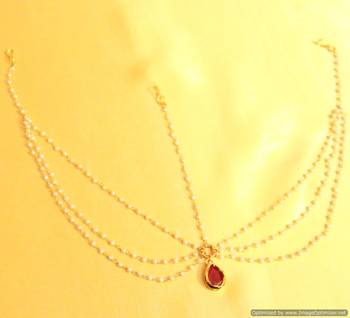 Ruby Pear Shaped Kundan Mathapatti 1