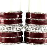 personalized acrylic metel bangles set colour maroon size-2.4,2.6,2.8,2.10