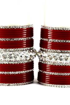 personalized acrylic metel bangles set colour red size-2.4,2.6,2.8,2.10