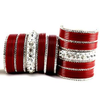 personalized acrylic metel bangles set colour red size-2.4,2.6,2.8,2.10 2