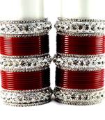 personalized acrylic metel suhag punjabi bridal bangles set colour red  size-2.4,2.6,2.8,2.10