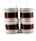 personalized acrylic metel suhag punjabi bridal bangles set colour maroon  size-2.4,2.6,2.8,2.10
