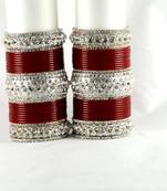 personalized acrylic metel suhag punjabi bridal bangles set colour red  size-2.4,2.6,2.8,2.10