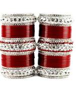 personalized acrylic metel suhag punjabi bridal bangles set colour red  size-2.4,2.6,2.8,2.10