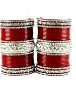 personalized acrylic suhag punjabi bridal bangles set colour red  size-2.4,2.6,2.8,2.10