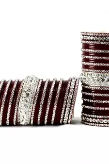 personalized acrylic suhag punjabi bridal bangles set colour maroon  size-2.4,2.6,2.8,2.10