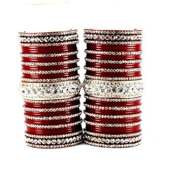 personalized acrylic suhag punjabi bridal bangles set colour red  size-2.4,2.6,2.8,2.10 1